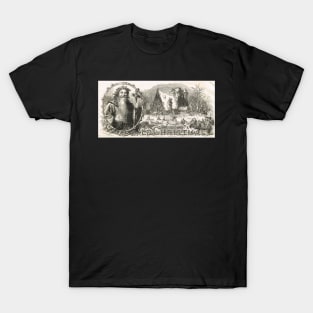 Old Christmas Church Snow scene 1862 T-Shirt